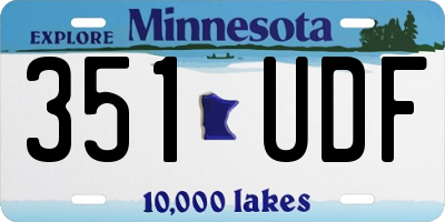 MN license plate 351UDF