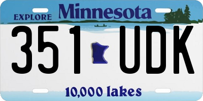 MN license plate 351UDK