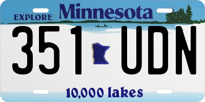 MN license plate 351UDN