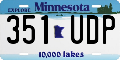 MN license plate 351UDP