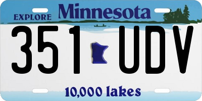 MN license plate 351UDV