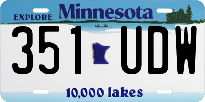 MN license plate 351UDW