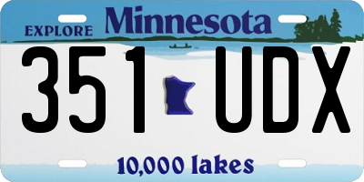 MN license plate 351UDX