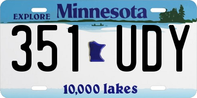 MN license plate 351UDY