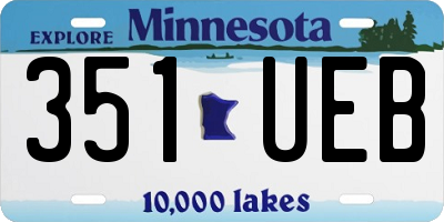 MN license plate 351UEB