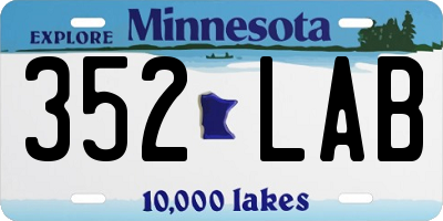 MN license plate 352LAB