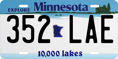 MN license plate 352LAE