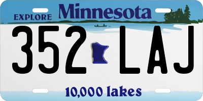 MN license plate 352LAJ