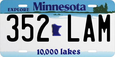 MN license plate 352LAM