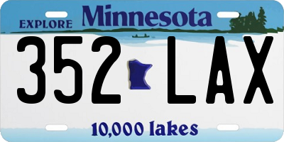 MN license plate 352LAX