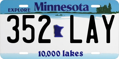 MN license plate 352LAY