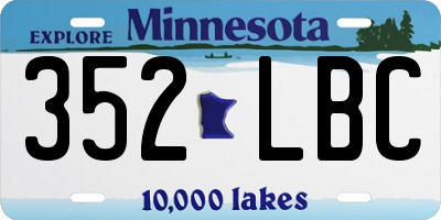 MN license plate 352LBC