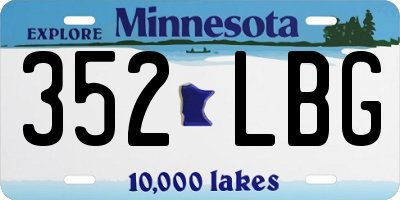 MN license plate 352LBG
