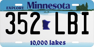 MN license plate 352LBI