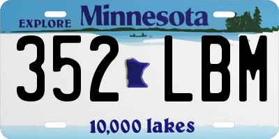 MN license plate 352LBM