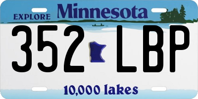MN license plate 352LBP