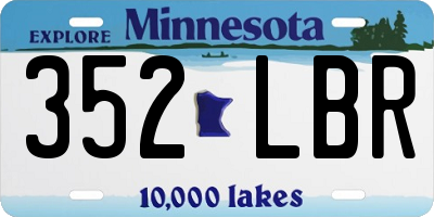 MN license plate 352LBR
