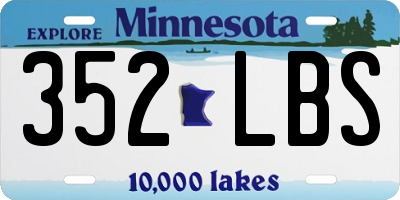 MN license plate 352LBS