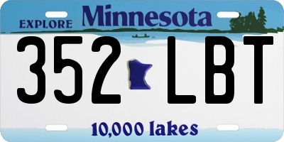 MN license plate 352LBT