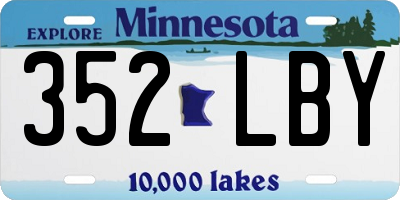 MN license plate 352LBY