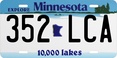 MN license plate 352LCA