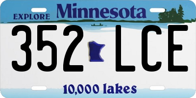 MN license plate 352LCE