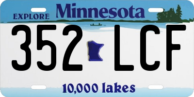 MN license plate 352LCF