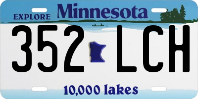 MN license plate 352LCH