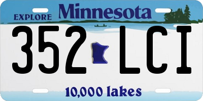 MN license plate 352LCI