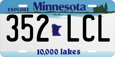 MN license plate 352LCL