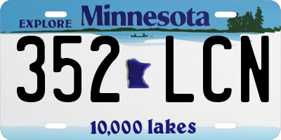 MN license plate 352LCN
