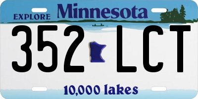 MN license plate 352LCT