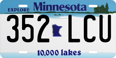 MN license plate 352LCU