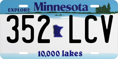 MN license plate 352LCV