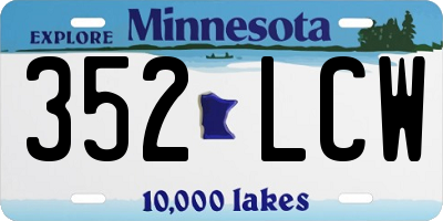MN license plate 352LCW