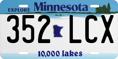 MN license plate 352LCX