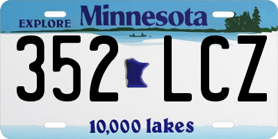 MN license plate 352LCZ