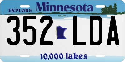 MN license plate 352LDA
