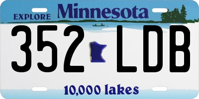 MN license plate 352LDB