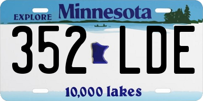 MN license plate 352LDE