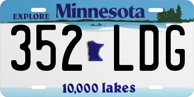 MN license plate 352LDG
