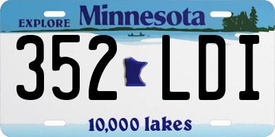MN license plate 352LDI
