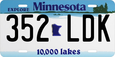 MN license plate 352LDK