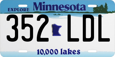 MN license plate 352LDL