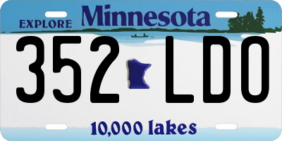 MN license plate 352LDO