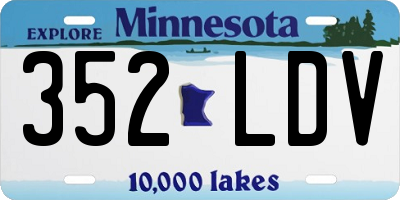 MN license plate 352LDV