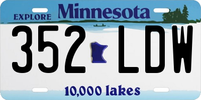 MN license plate 352LDW