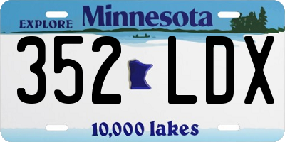 MN license plate 352LDX