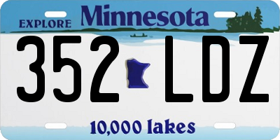 MN license plate 352LDZ