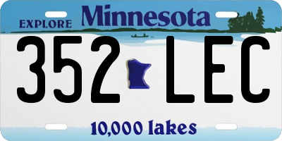 MN license plate 352LEC